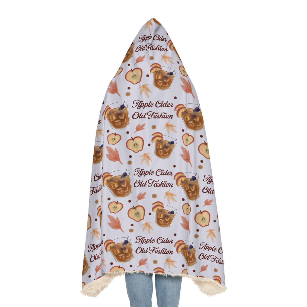 Apple Cider Old Fashion Hooded Throw Blanket – Light Violet Apple Cider Collection Inspired Design