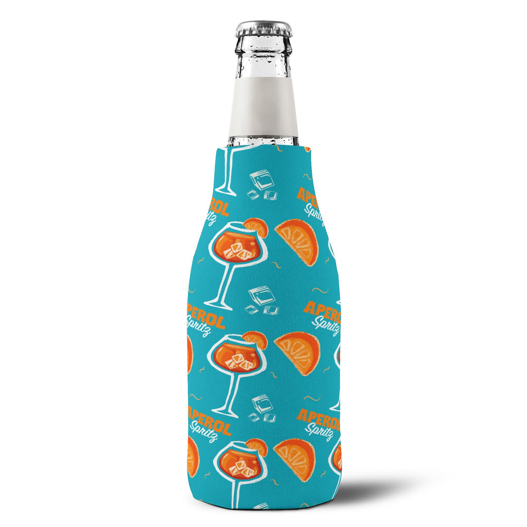 Aperol Spritz Zip-Up Bottle Cooler Sleeve — Turquoise Spritz Collection Inspired Design