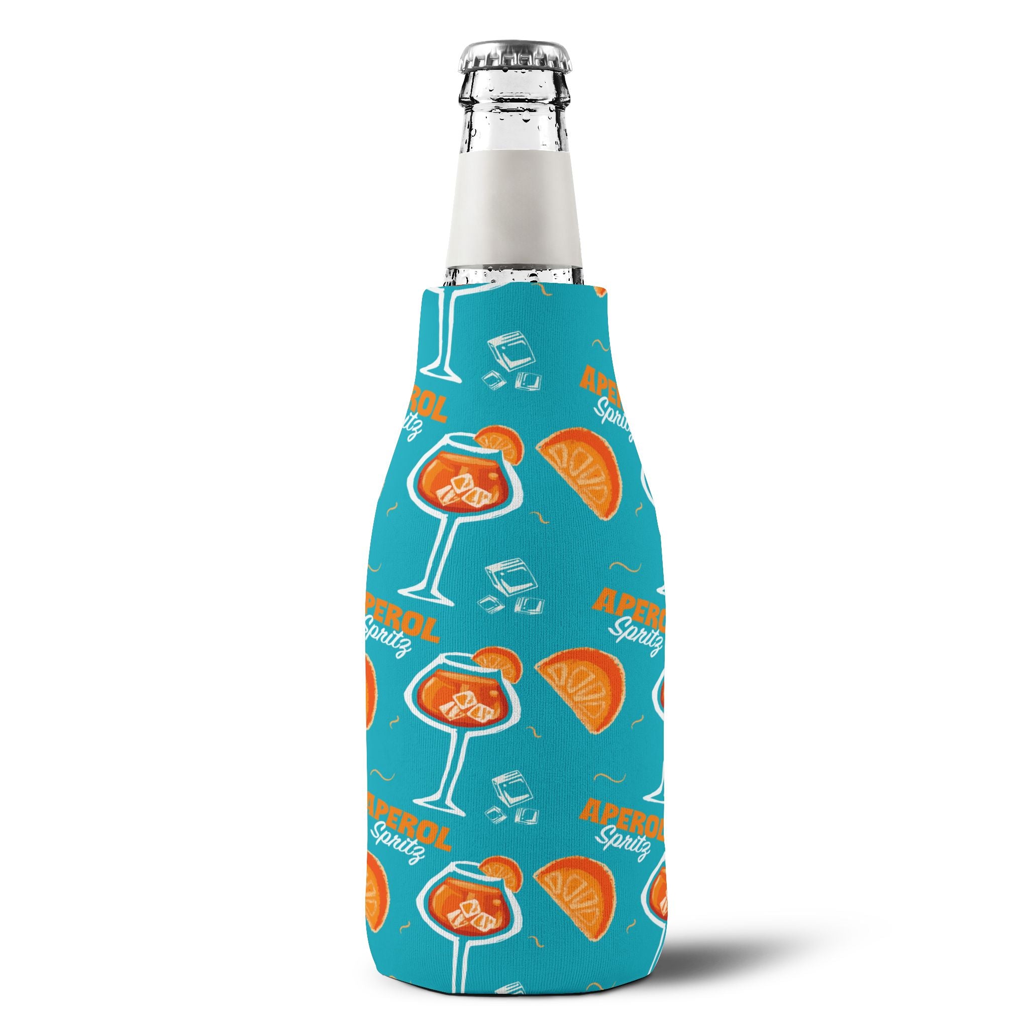 Aperol Spritz Zip-Up Bottle Cooler Sleeve — Turquoise Spritz Collection Inspired Design