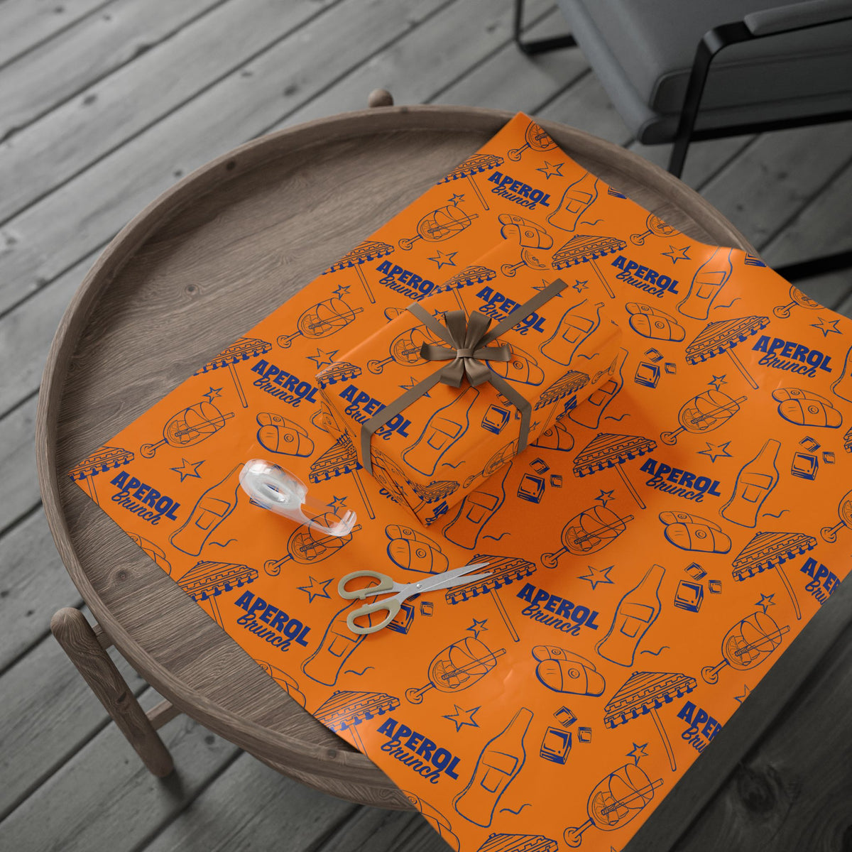Aperol Brunch Peel Wrapping Paper Roll — Orange Brunch Collection Inspired Design