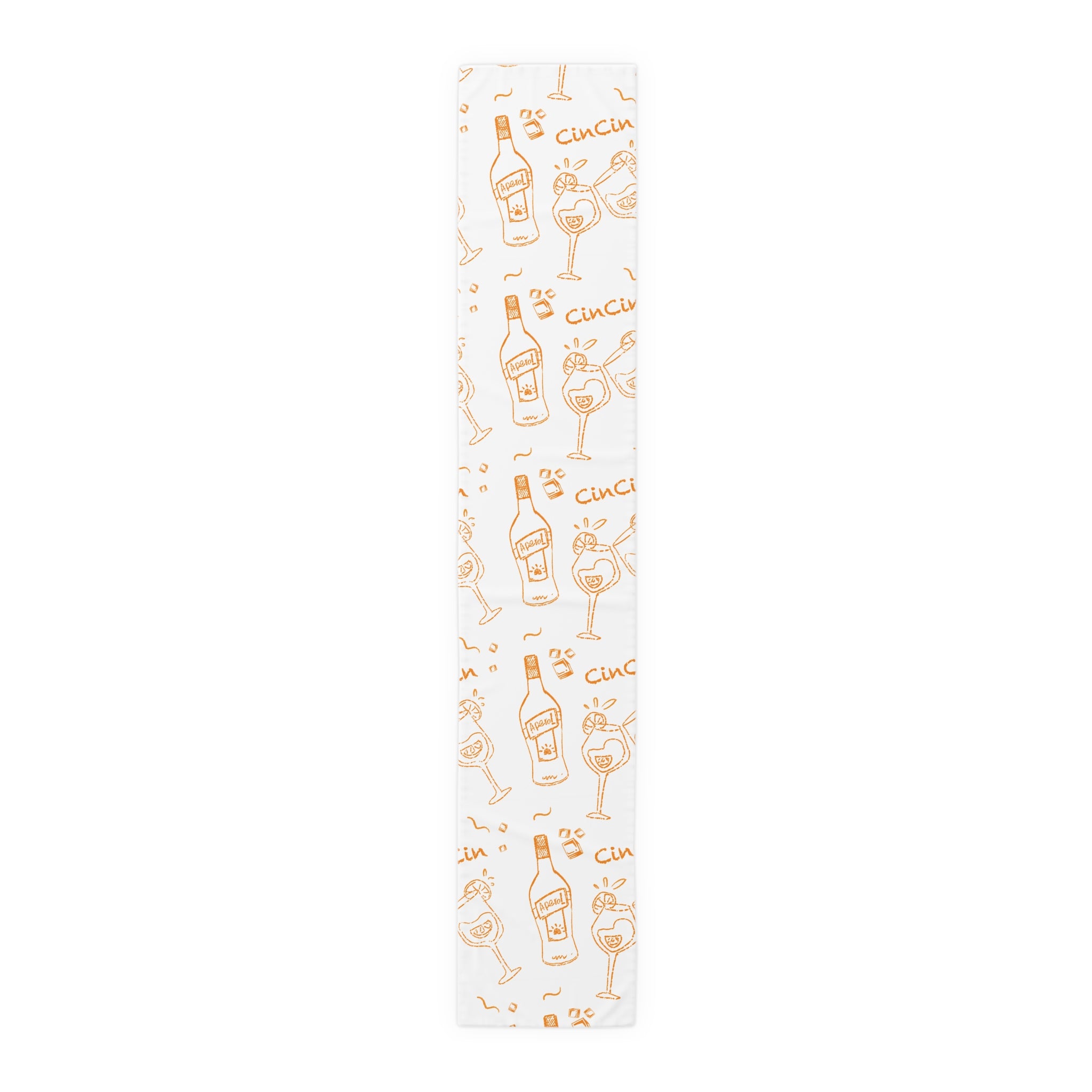 Cin Cin Spritz Table Runner — White Citrus Cocktail Pattern