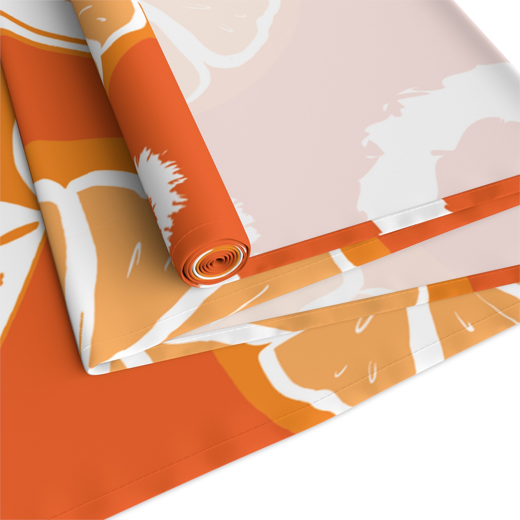 Orange Citrus Pattern Table Runner – Citrus Summer Table Decor