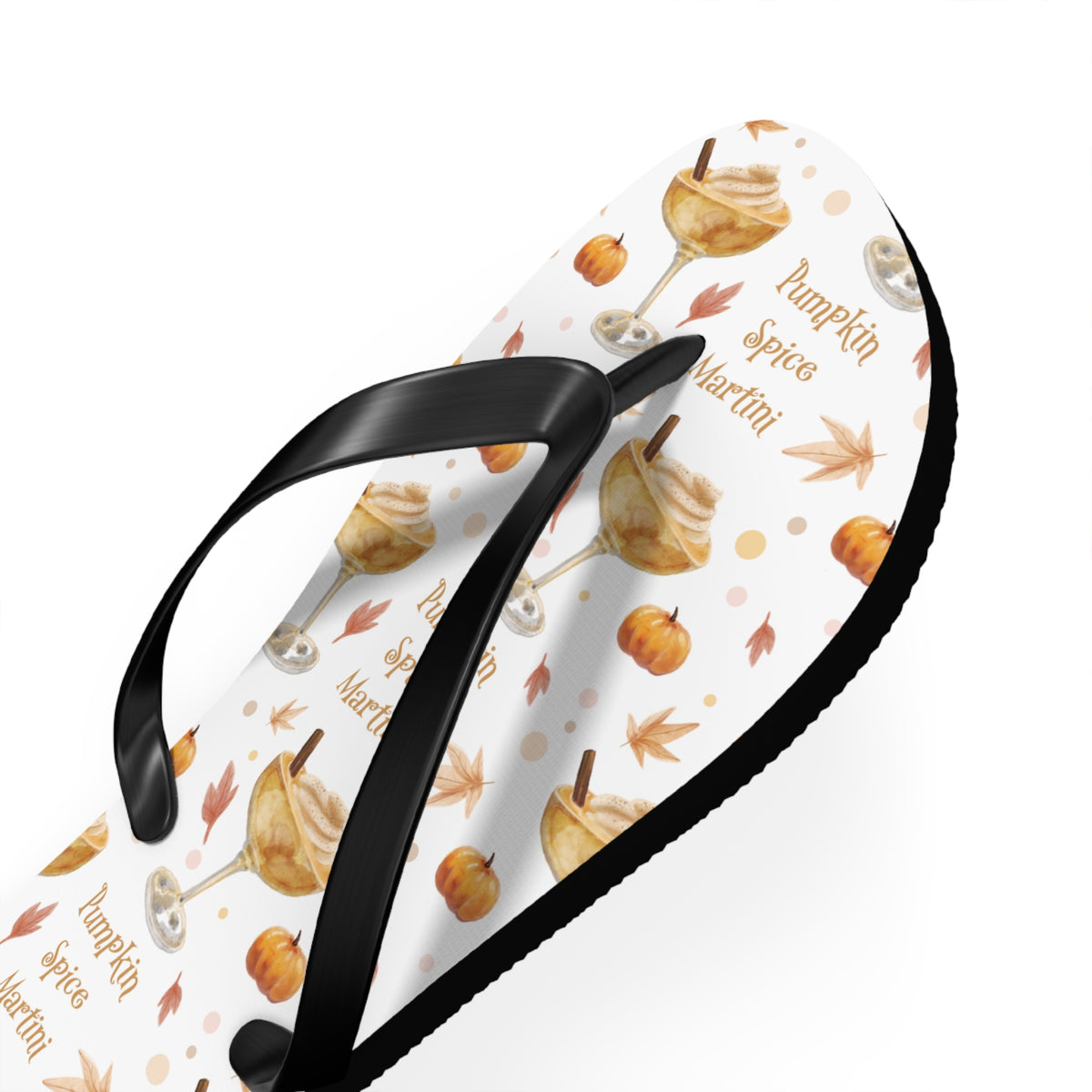 Pumpkin Spice Martini Flip Flops — White Pumpkin Collection Inspired Design