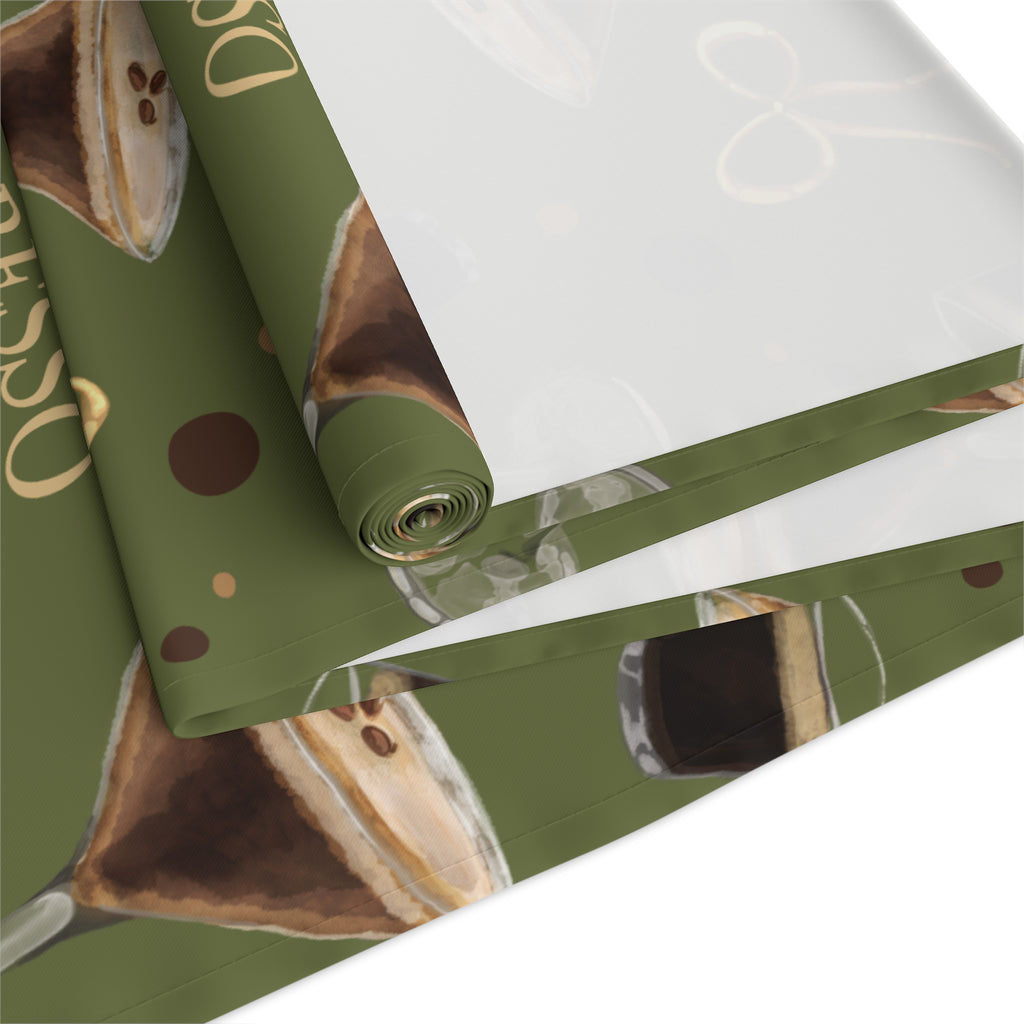 Espresso Martini Table Runner — Olive Green Espresso Collection Inspired Design