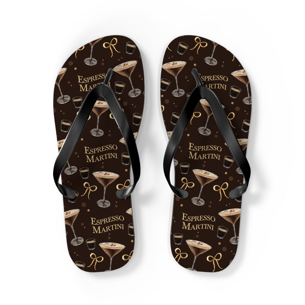 Espresso Martini Flip Flops — Dark Brown Espresso Collection Inspired Design