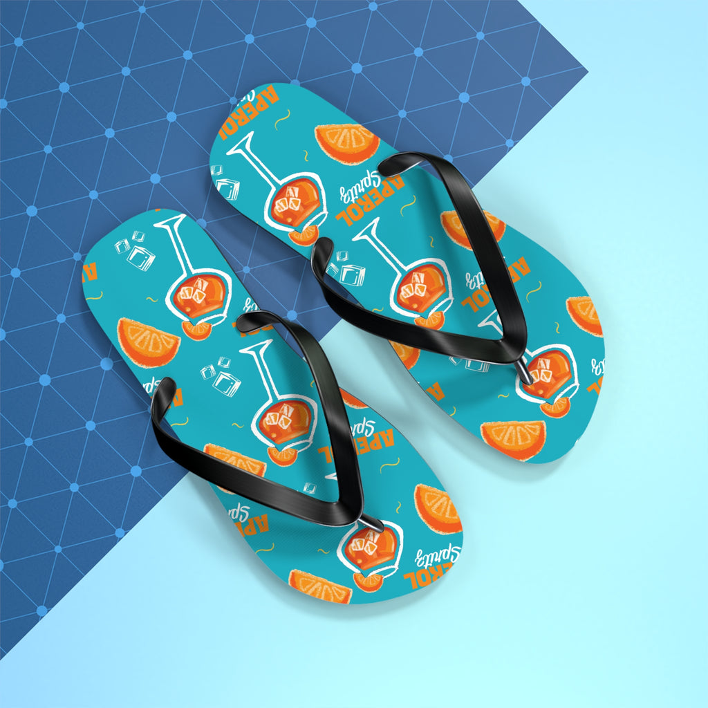 Aperol Spritz Flip Flops — Turquoise Spritz Collection Inspired Design