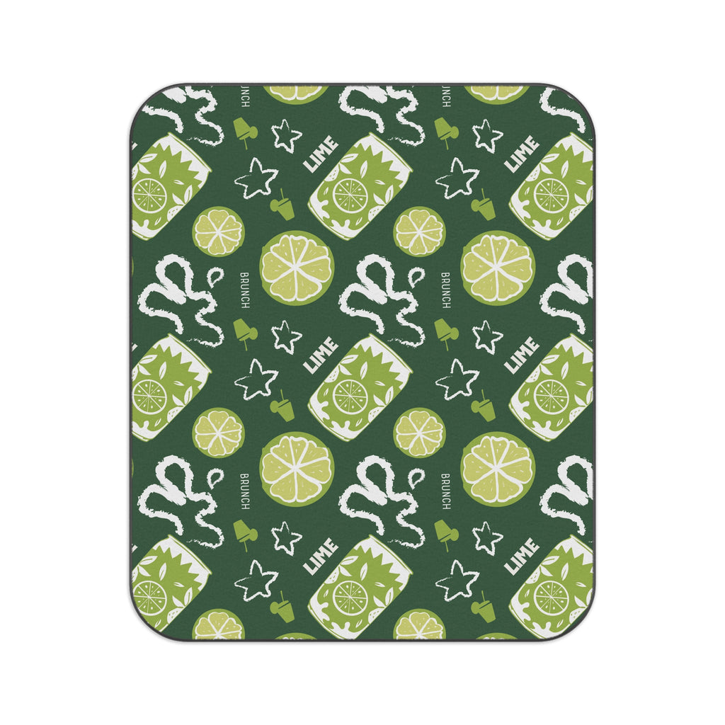 Lime Fruit Pattern Picnic Blanket — Green Aperol Inspired Design
