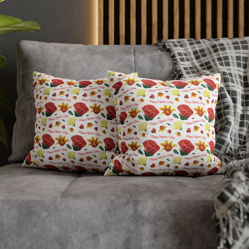 Gift for Mom Floral Throw Pillow Cover – Mother’s Day Botanical Cushion | Spring Home Decor