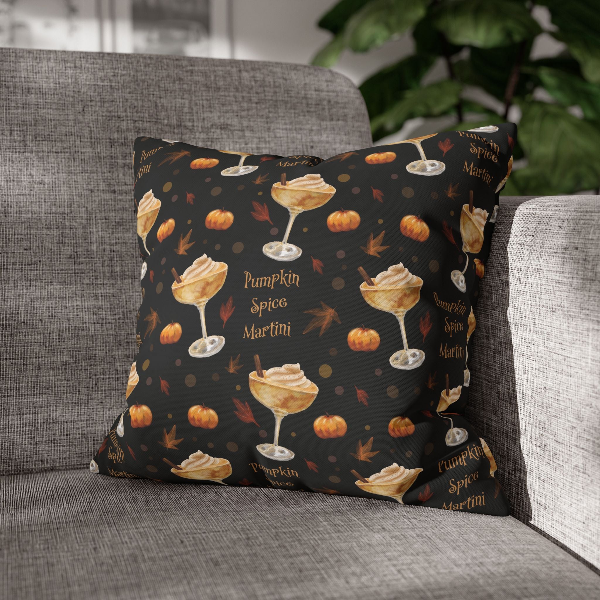 Pumpkin Spice Martini Pillowcase — Black Pumpkin Collection Inspired Design