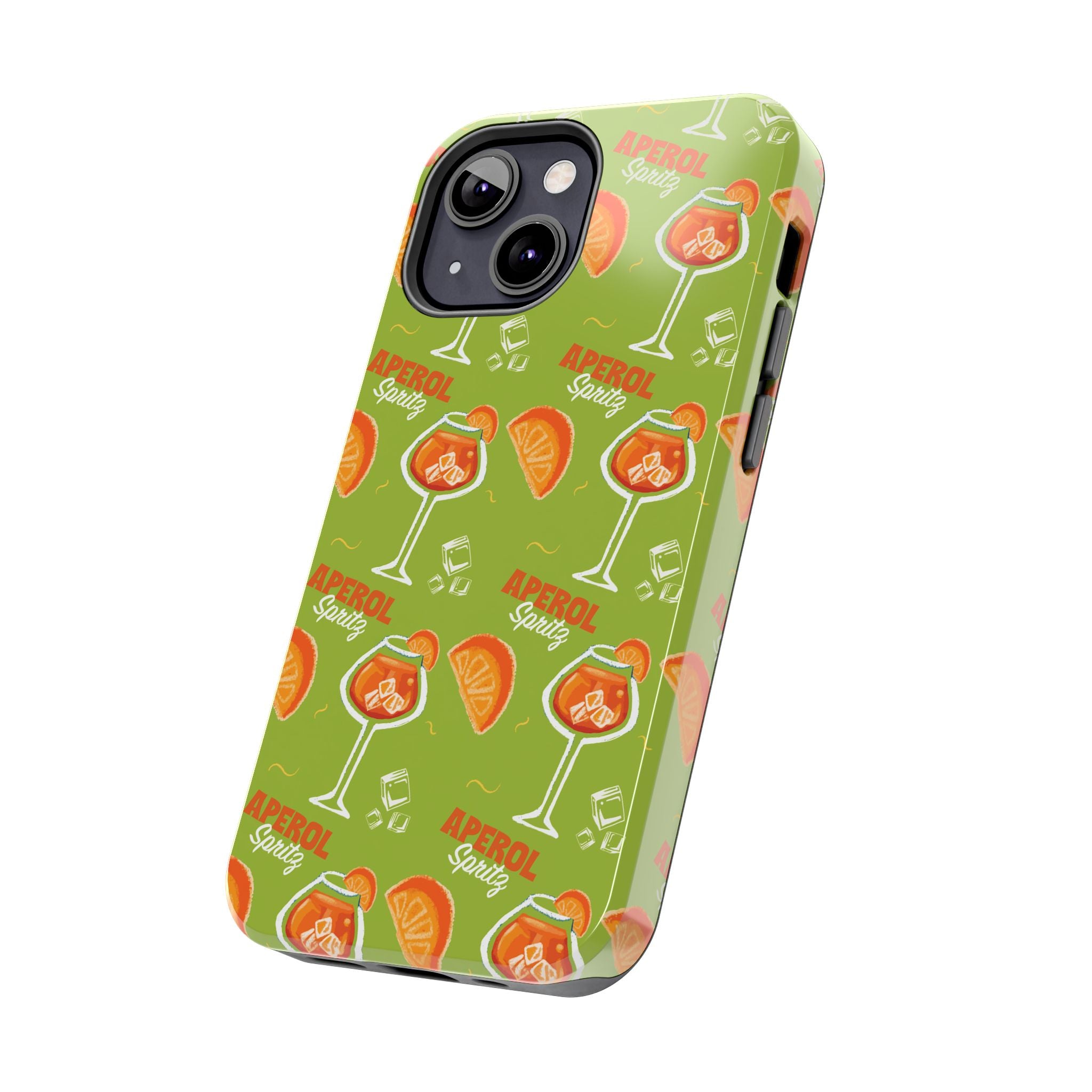 Aperol Spritz Pattern Tough Phone Case — Green Spritz Collection Inspired Design
