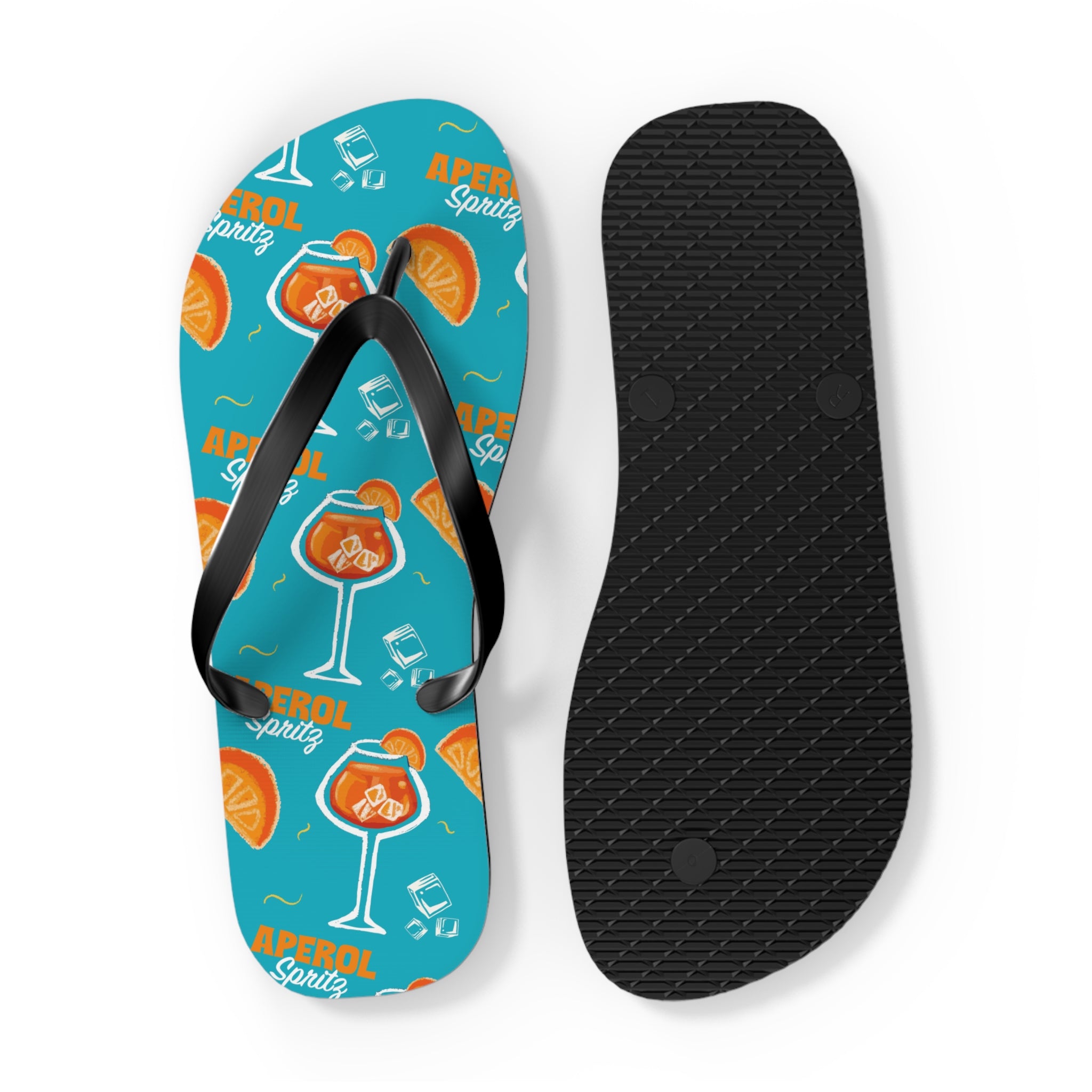 Aperol Spritz Flip Flops — Turquoise Spritz Collection Inspired Design