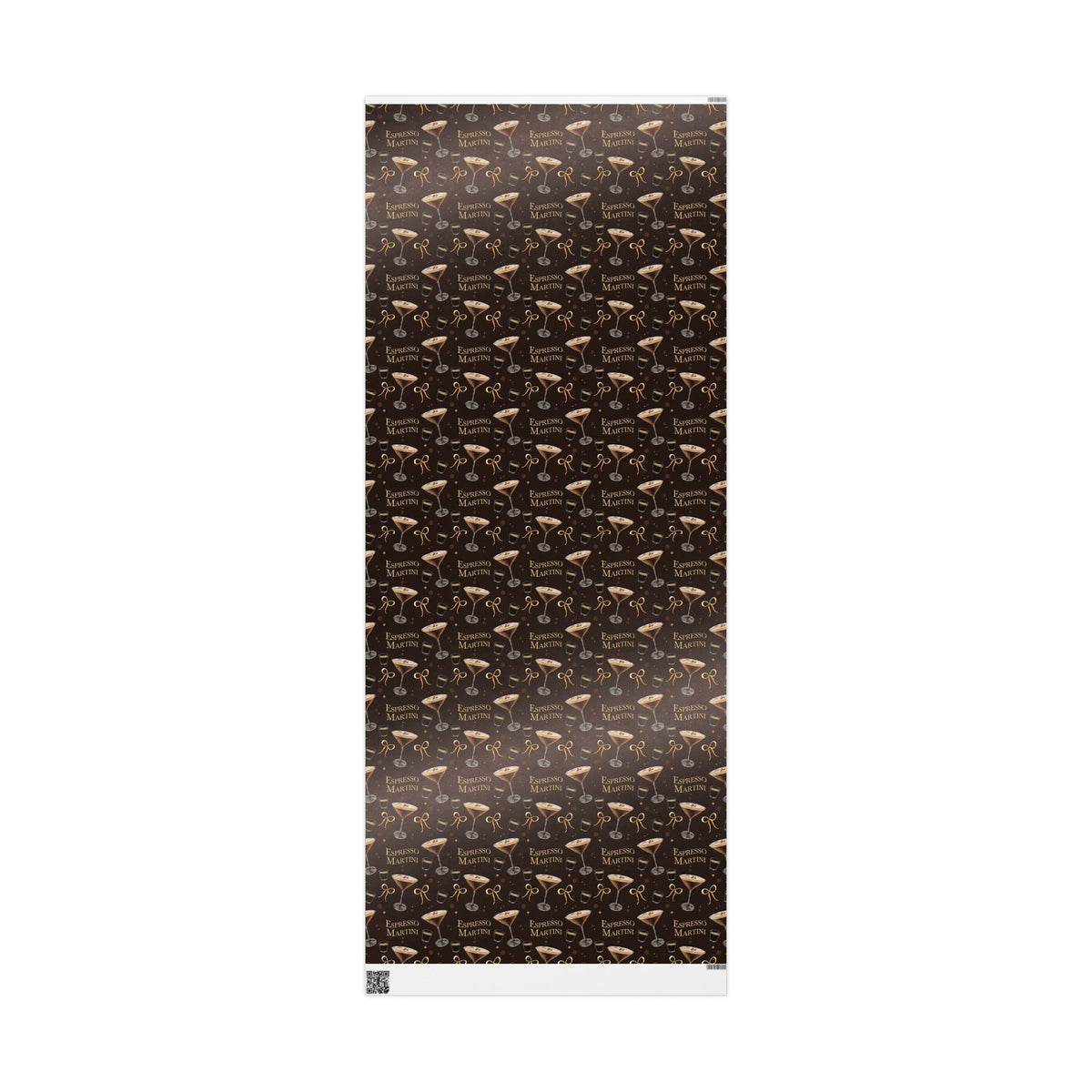 Espresso Martini Wrapping Paper Roll — Dark Brown Espresso Collection Inspired Design
