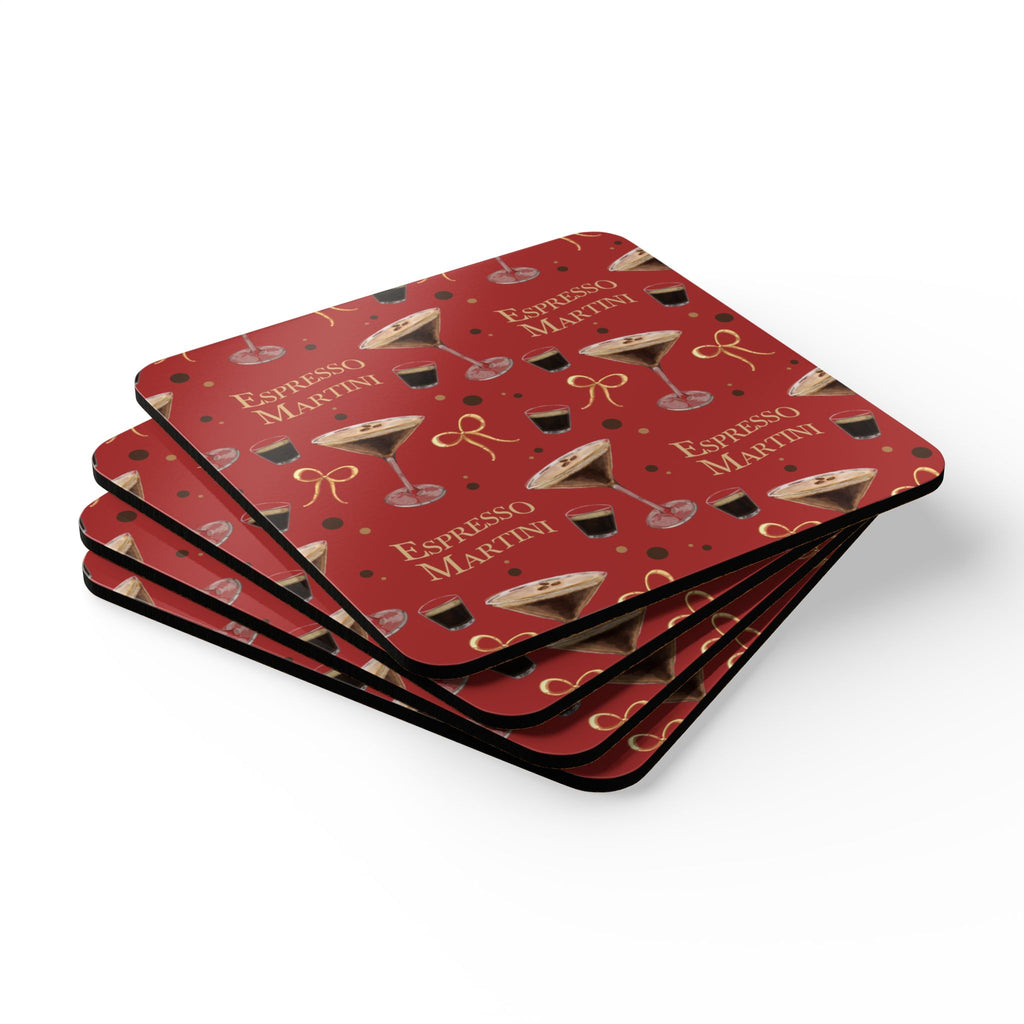 Espresso Martini Cork Coaster Set of 4 — Red Espresso Collection Inspired Design