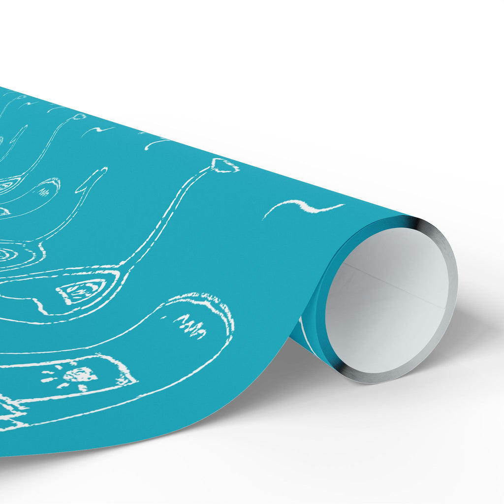 Cin Cin Peel Wrapping Paper Roll — Turquoise Cin Cin Brunch Collection Inspired Design