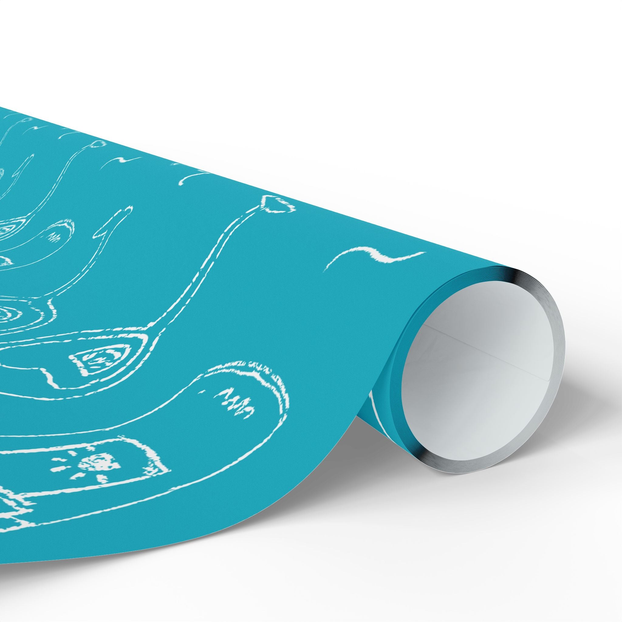 Cin Cin Peel Wrapping Paper Roll — Turquoise Cin Cin Brunch Collection Inspired Design