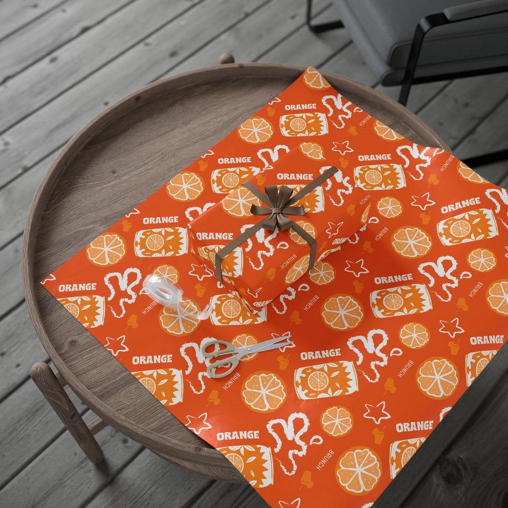 Orange Fruit Brunch Peel Wrapping Paper Roll — Orange Fruit Brunch Collection Inspired Design