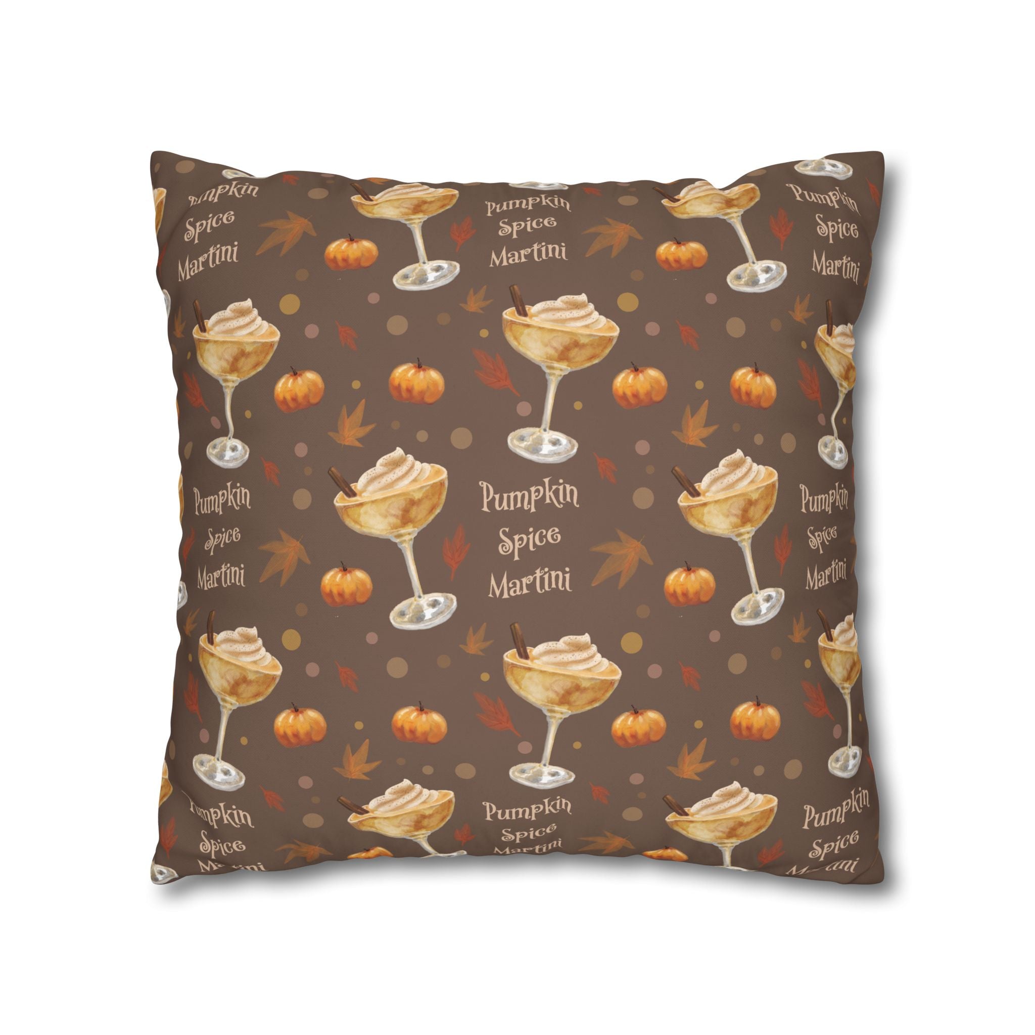 Pumpkin Spice Martini Pillowcase — Brown Pumpkin Collection Inspired Design