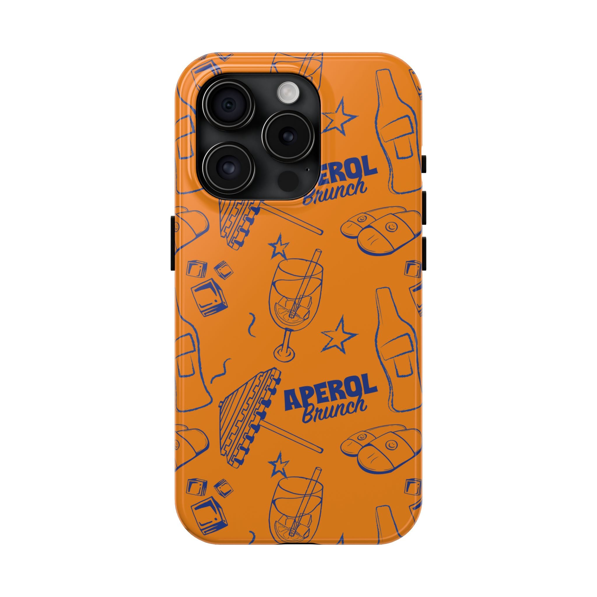 Aperol Brunch Tough Phone Case — Orange Cocktail Pattern