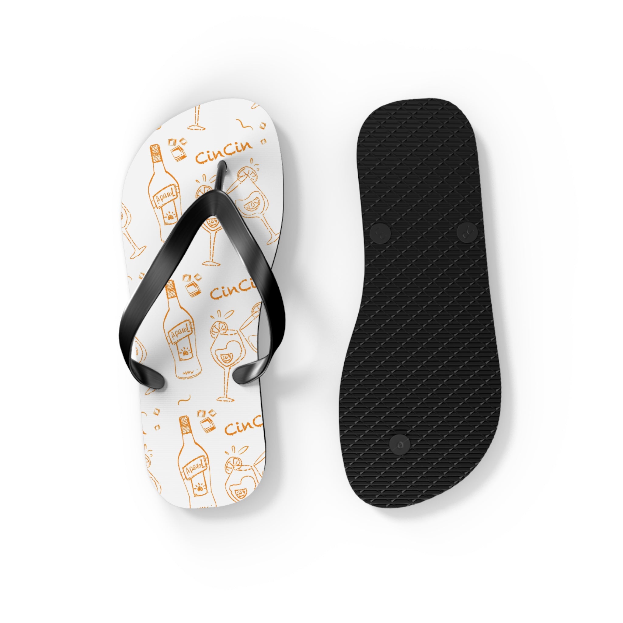 Cin Cin White Flip Flops — White Brunch Collection Inspired Design