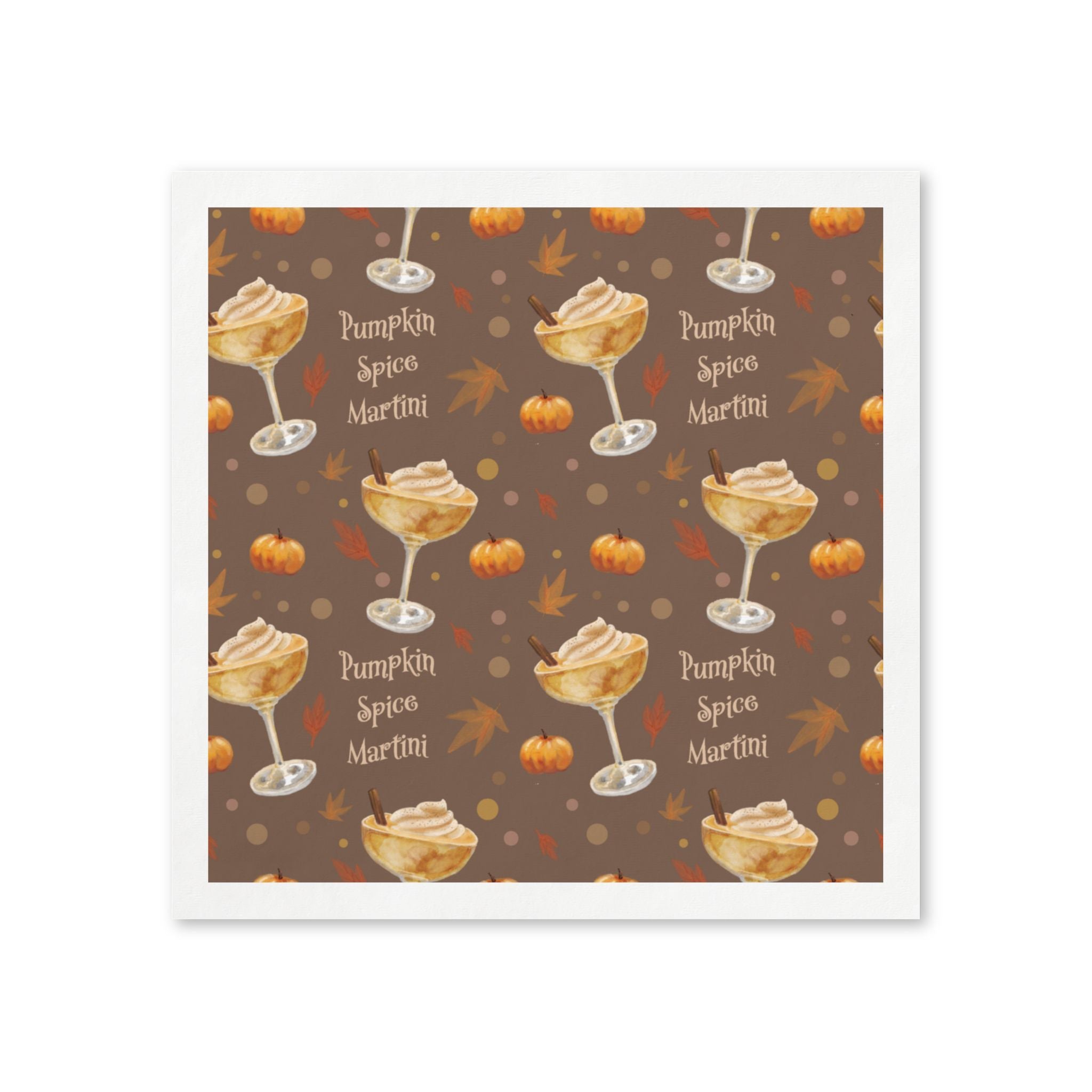 Pumpkin Spice Martini 50pcs Napkins — Brown Pumpkin Collection Inspired Design