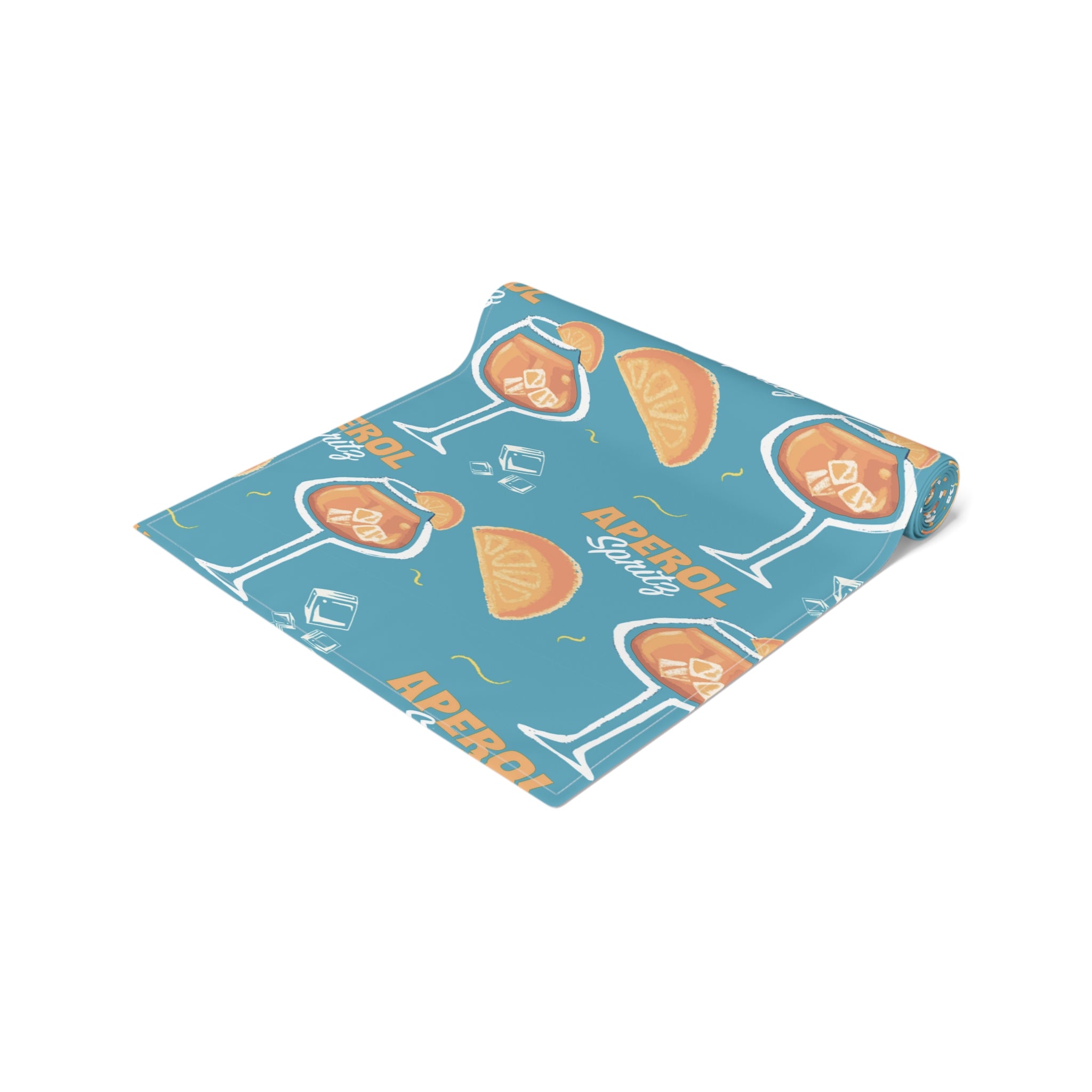 Aperol Spritz Table Runner – Turquoise Cocktail Party Decor