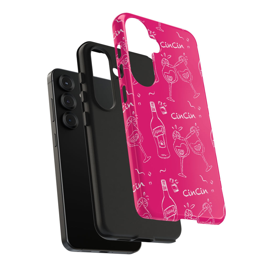 Cin Cin Spritz Tough Phone Case — Magenta Citrus Cocktail Pattern