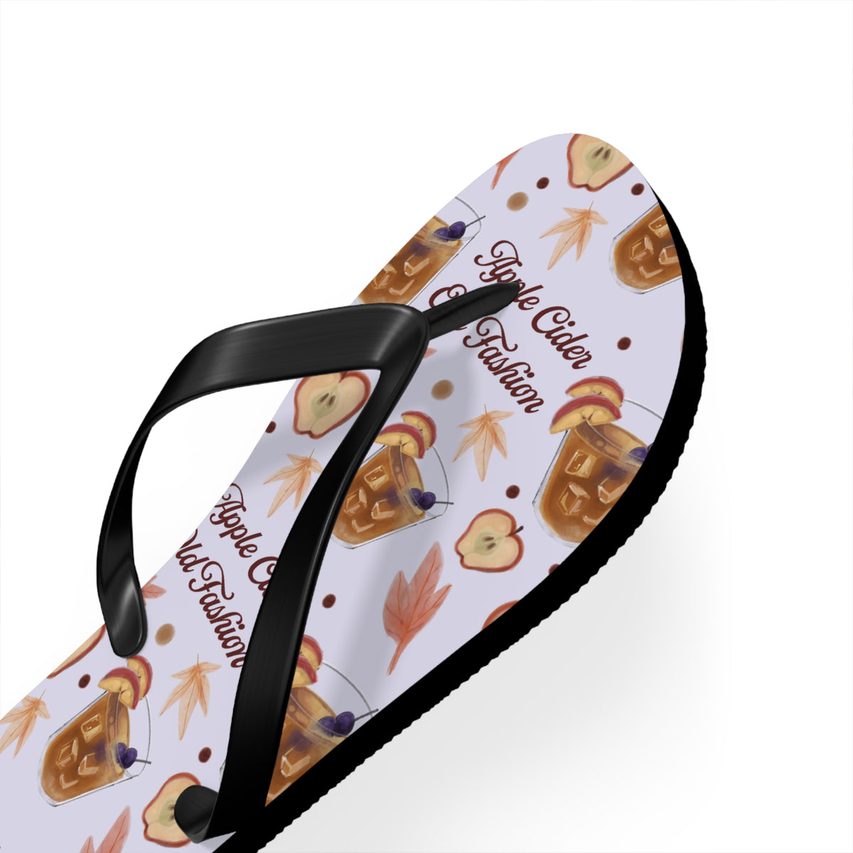 Apple Cider Old Fashioned Flip Flops — Light Violet Apple Cider Collection Inspired Design
