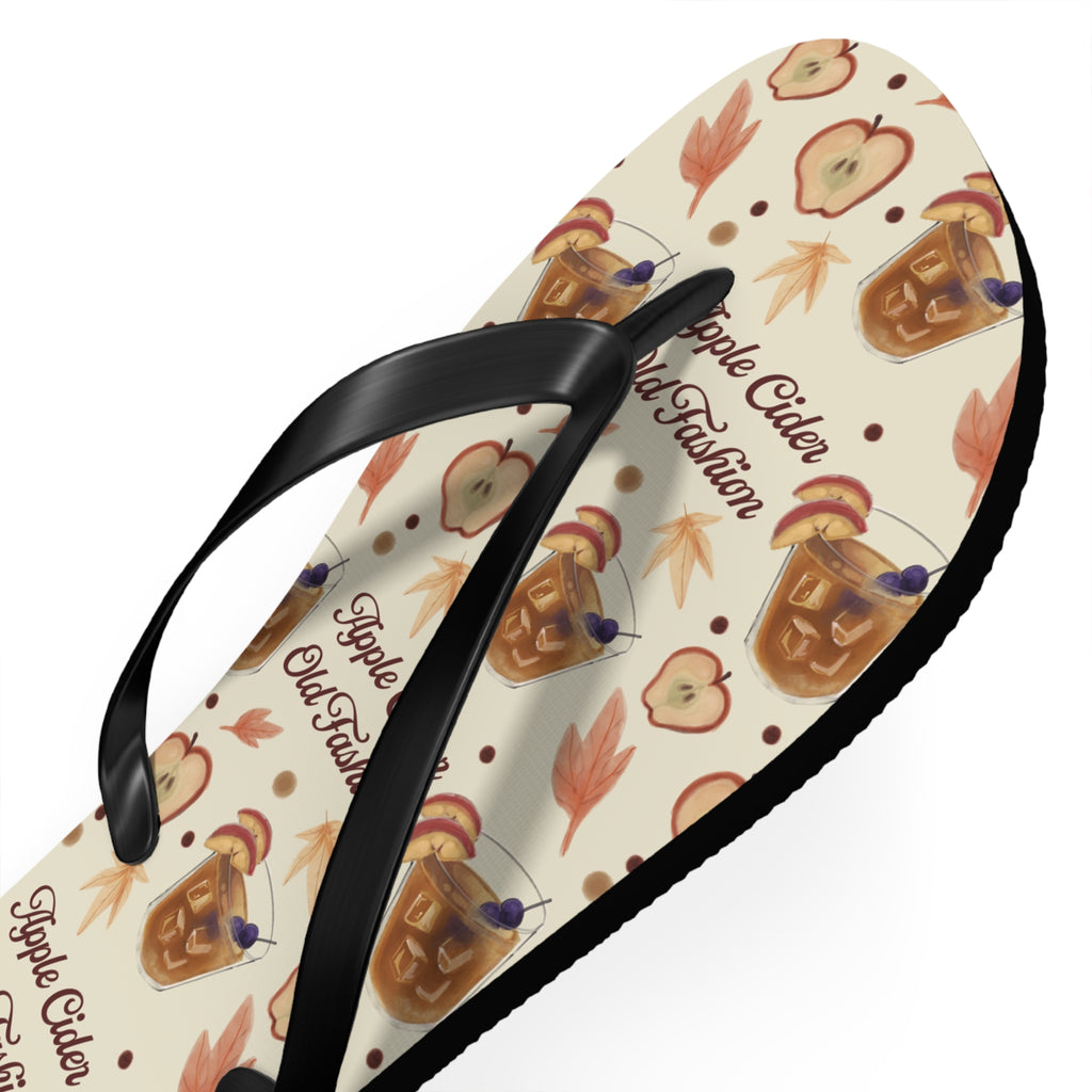 Apple Cider Old Fashioned Flip Flops — Beige Apple Cider Collection Inspired Design