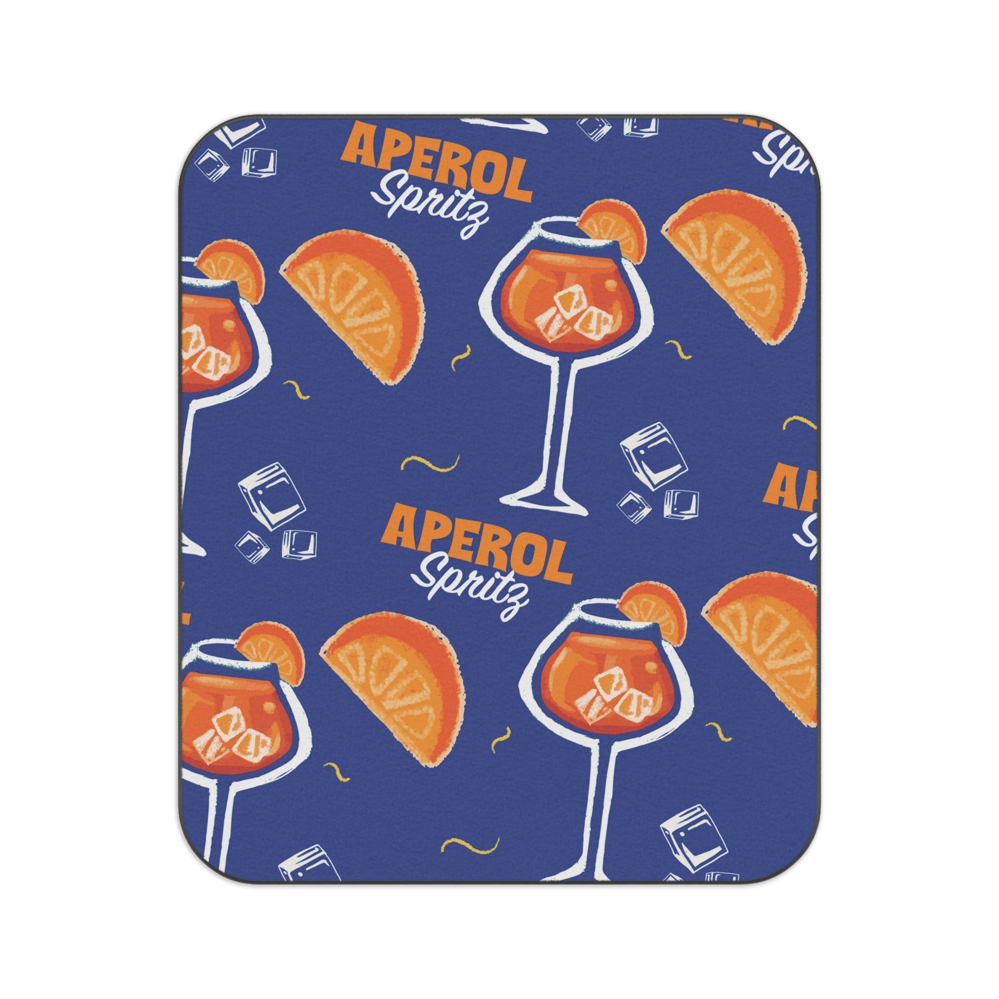 Aperol Spritz Picnic Blanket — Orange Cocktail Pattern Outdoor Blanket