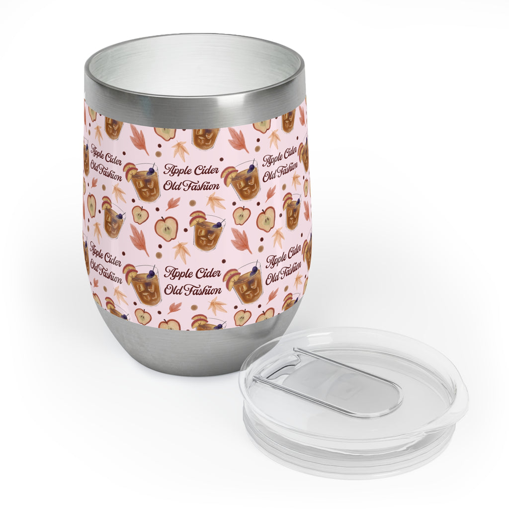 Apple Cider Old Fashioned Wine Tumbler  — Light Pink Apple Cider Collection Inspired Design