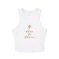 Ribbed Racer Tank Top — “Olio di Oliva” Olive Oil Script Graphic
