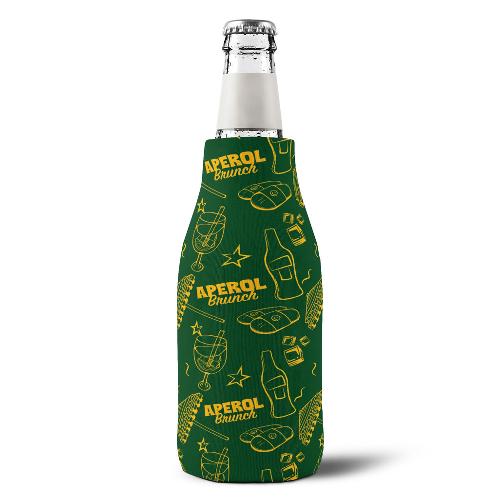 Aperol Brunch Zip-Up Bottle Cooler Sleeve — Green Brunch Collection Inspired Design