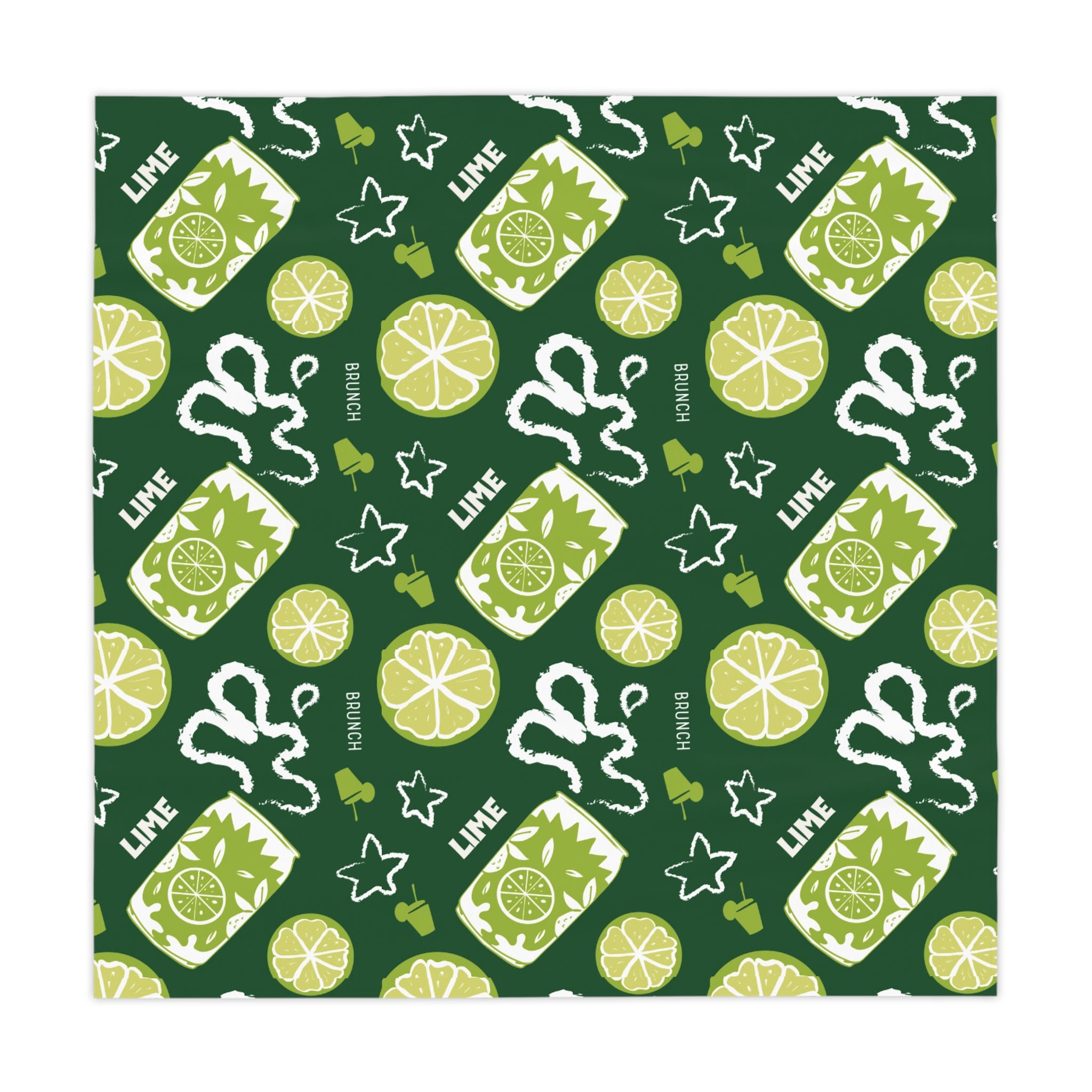 Lime Fruit Brunch Collection Tablecloth — Green Aperol Inspired Design