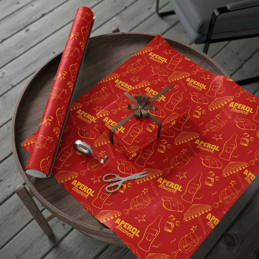 Aperol Brunch Peel Wrapping Paper Roll — Red Brunch Collection Inspired Design