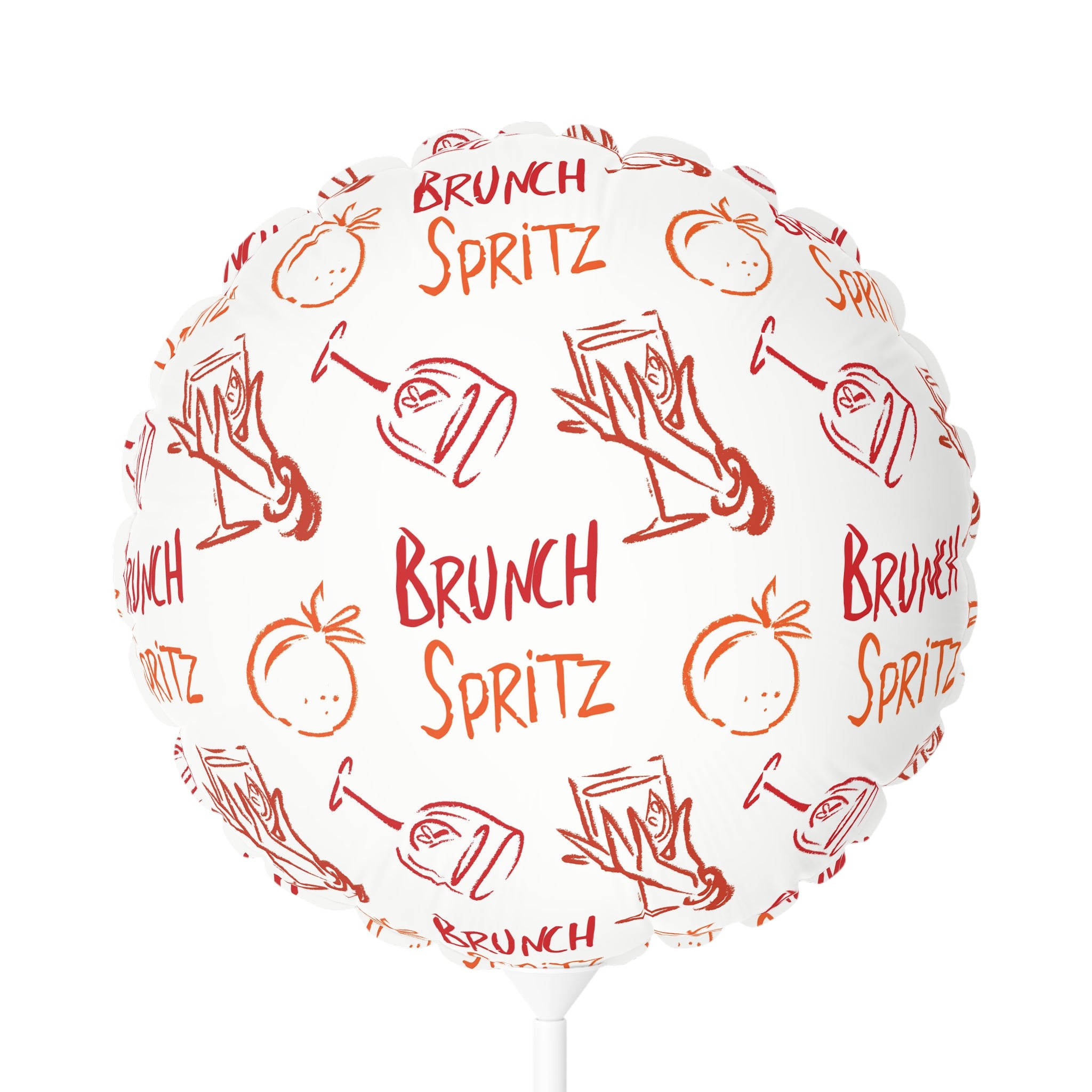 Brunch Spritz 11" Round Balloon — White Brunch Collection Inspired Design