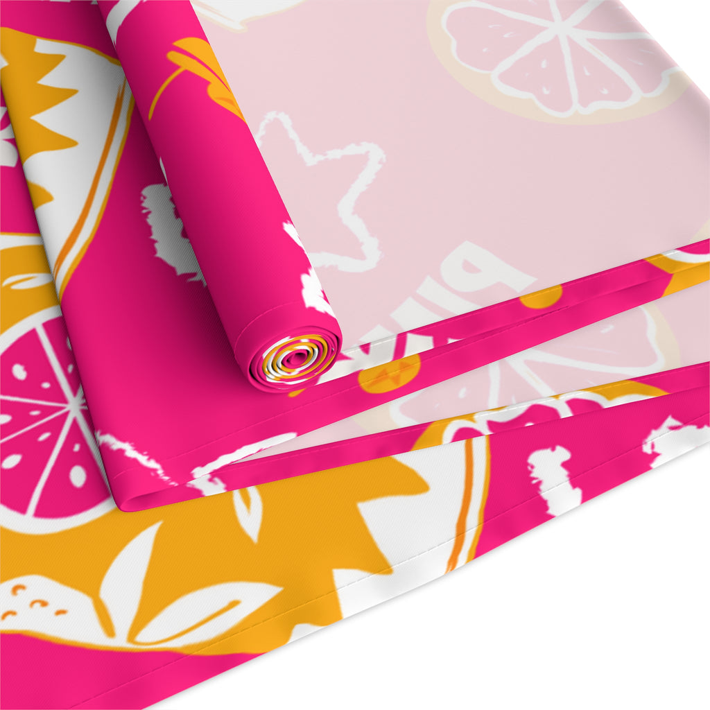 Pink Grapefruit Table Runner — Citrus Summer Decor