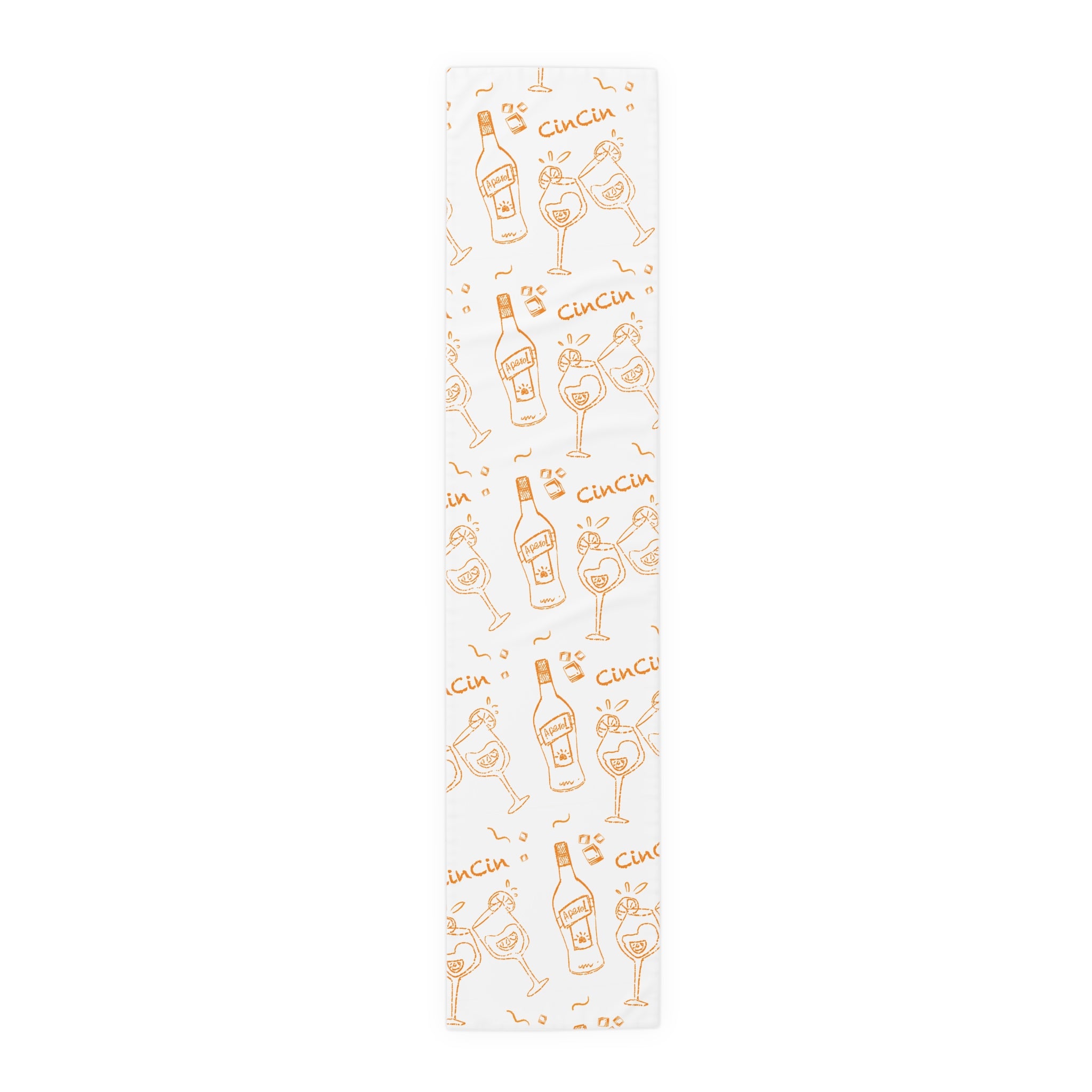 Cin Cin Spritz Table Runner — White Citrus Cocktail Pattern