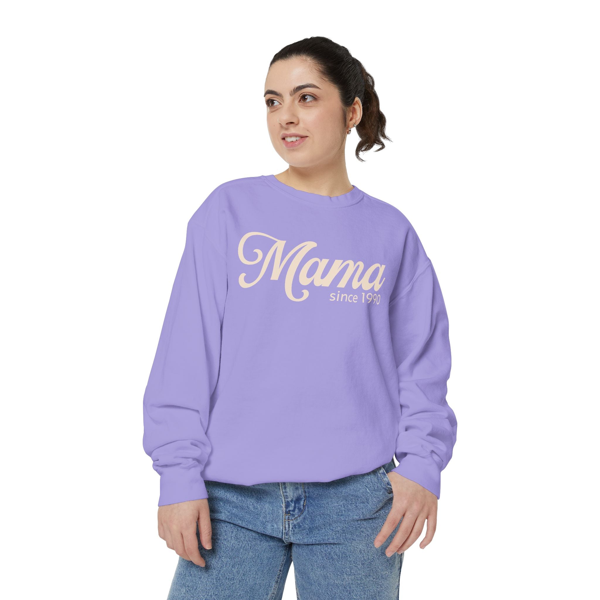 Mama Since 1990 Sweatshirt – Vintage Mom Crewneck Sweatshirt | Minimal Mama Gift for Mother’s Day