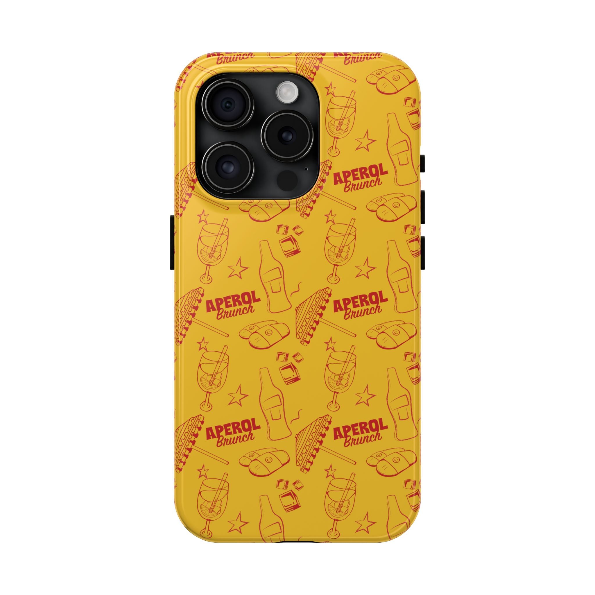 Aperol Brunch Tough Phone Case — Aperol Yellow Patterned Protective Cover