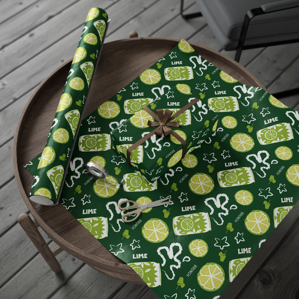 Lime Fruit Brunch Peel Wrapping Paper Roll — Lime Brunch Collection Inspired Design