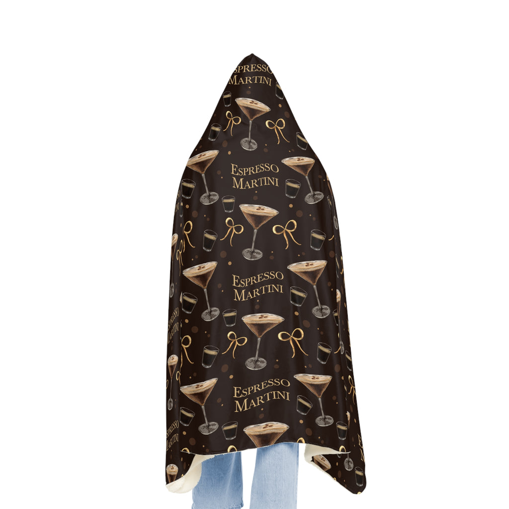 Espresso Martini Hooded Throw Blanket — Dark Brown Espresso Collection Inspired Design