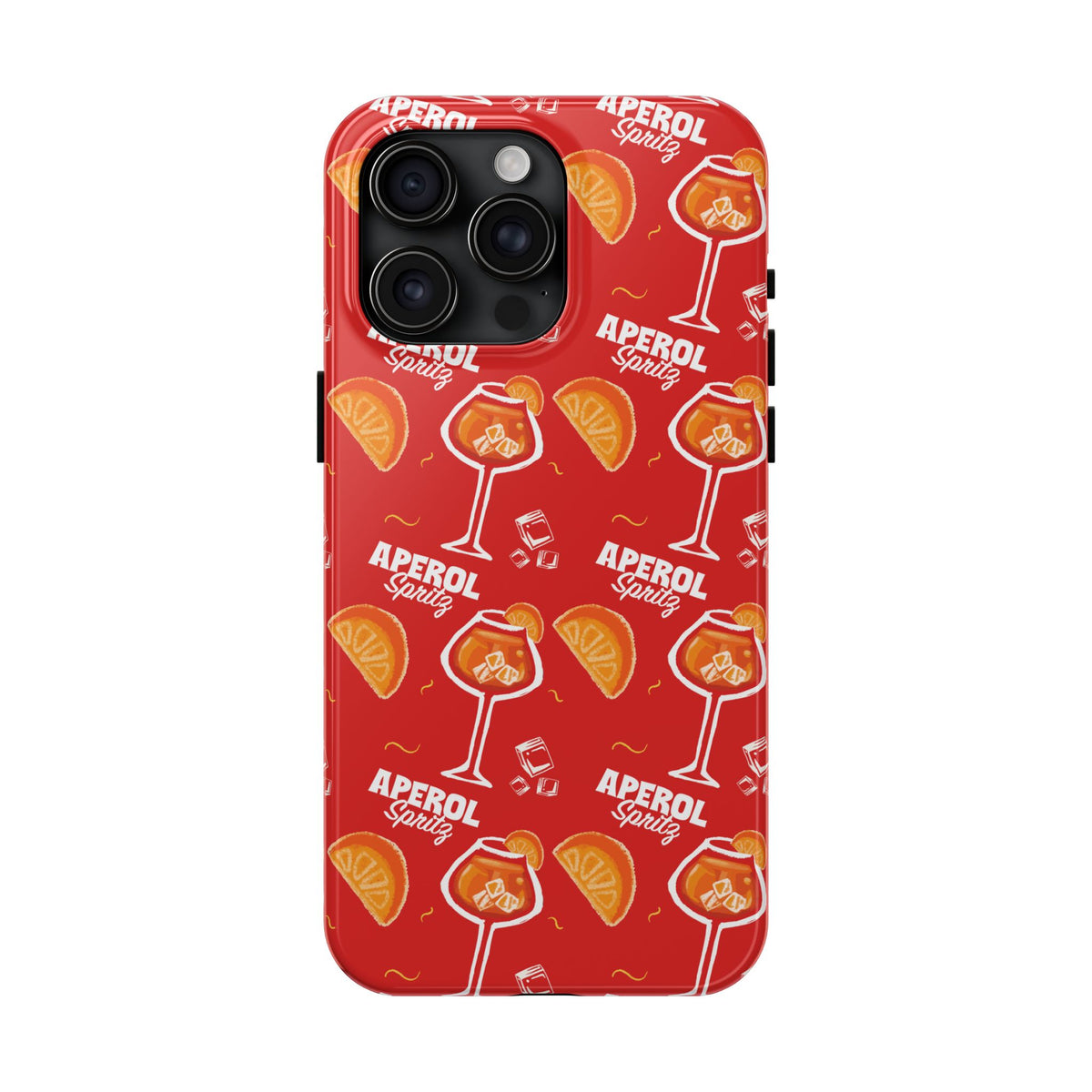 Aperol Spritz Tough Phone Case — Red Cocktail Pattern Protective Cover