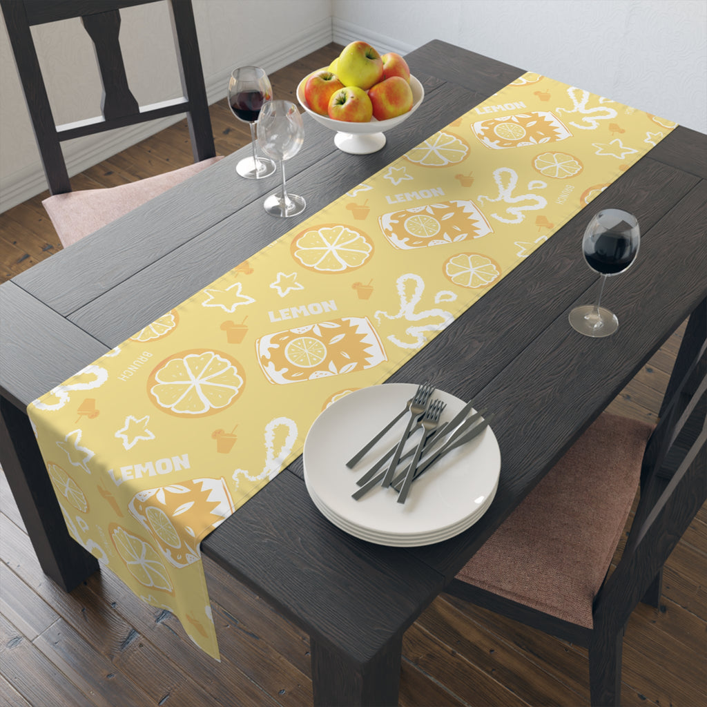 Lemonade Pattern Table Runner — Sunny Citrus Kitchen Decor