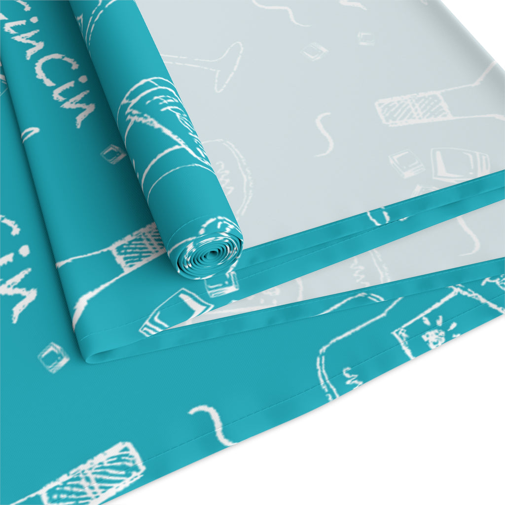 Cin Cin Spritz Table Runner — Turquoise Citrus Cocktail Pattern