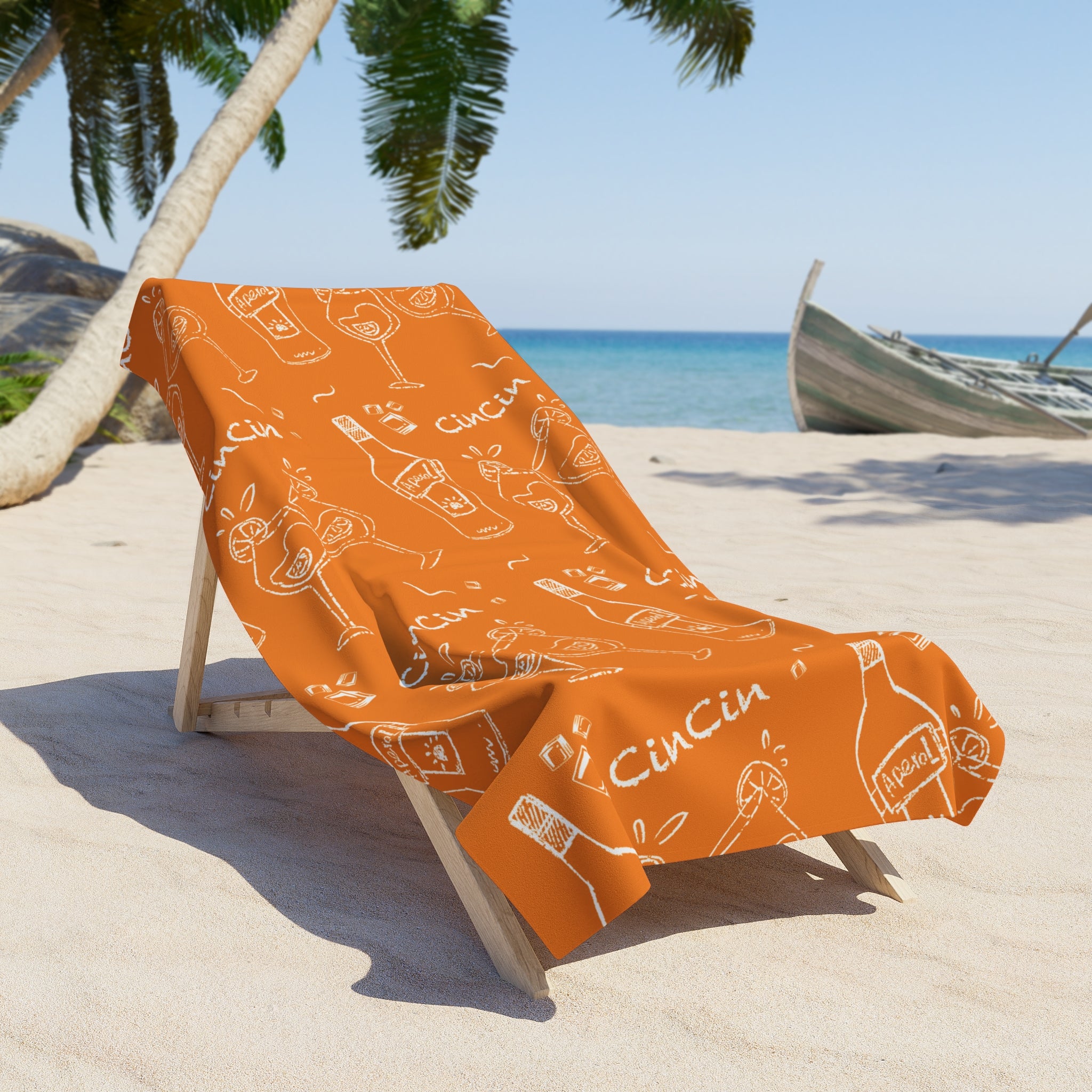 Cin Cin Spritz Beach Towel – Orange Aperol Inspired Design
