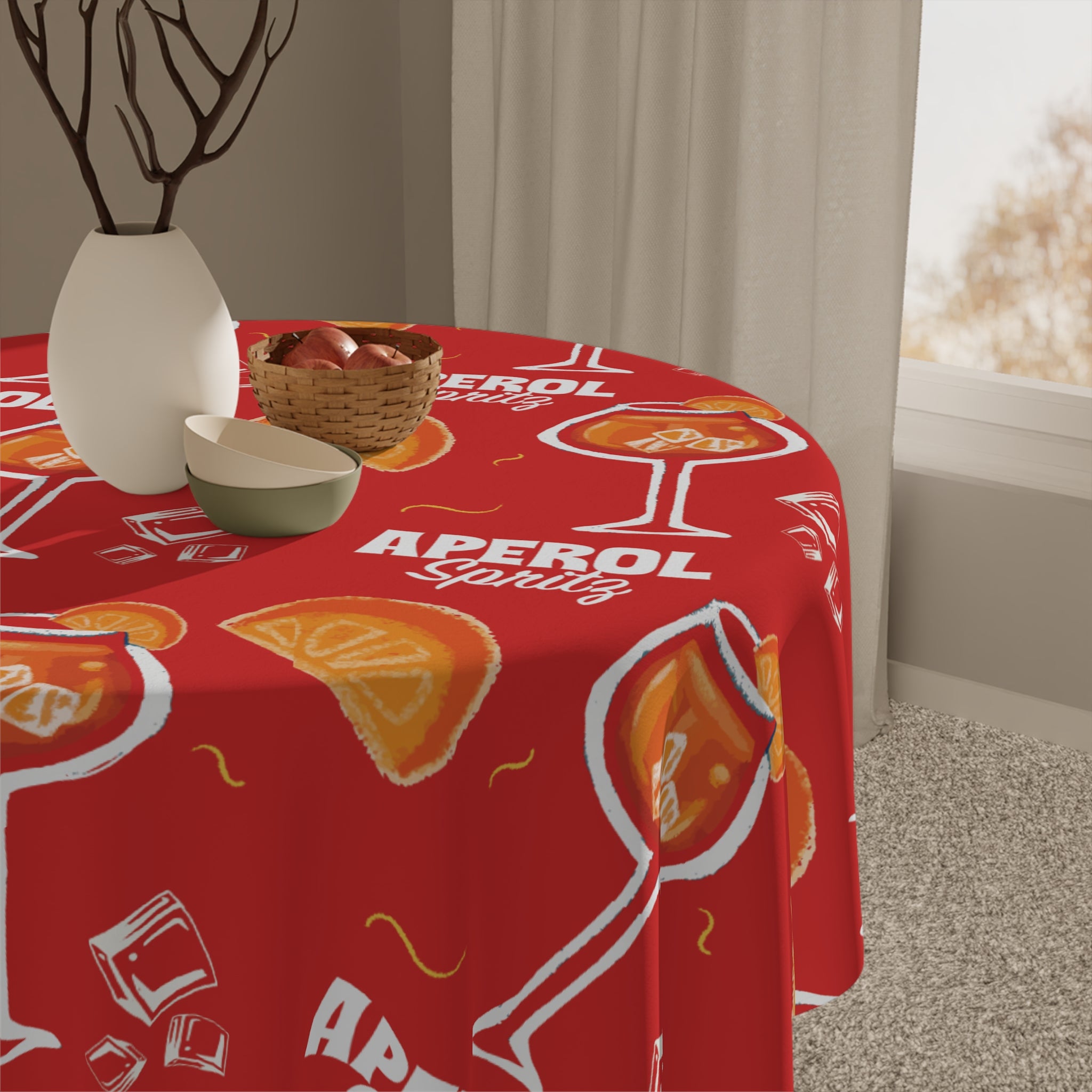 Aperol Spritz Tablecloth — Aperol Red Collection Inspired Design