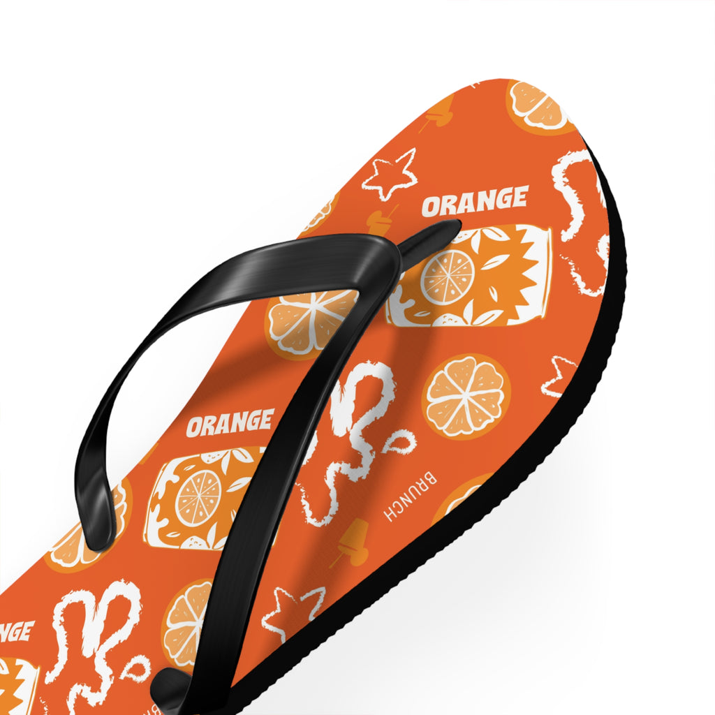 Orange Fruit Brunch Flip Flops — Orange Aperol Inspired Design
