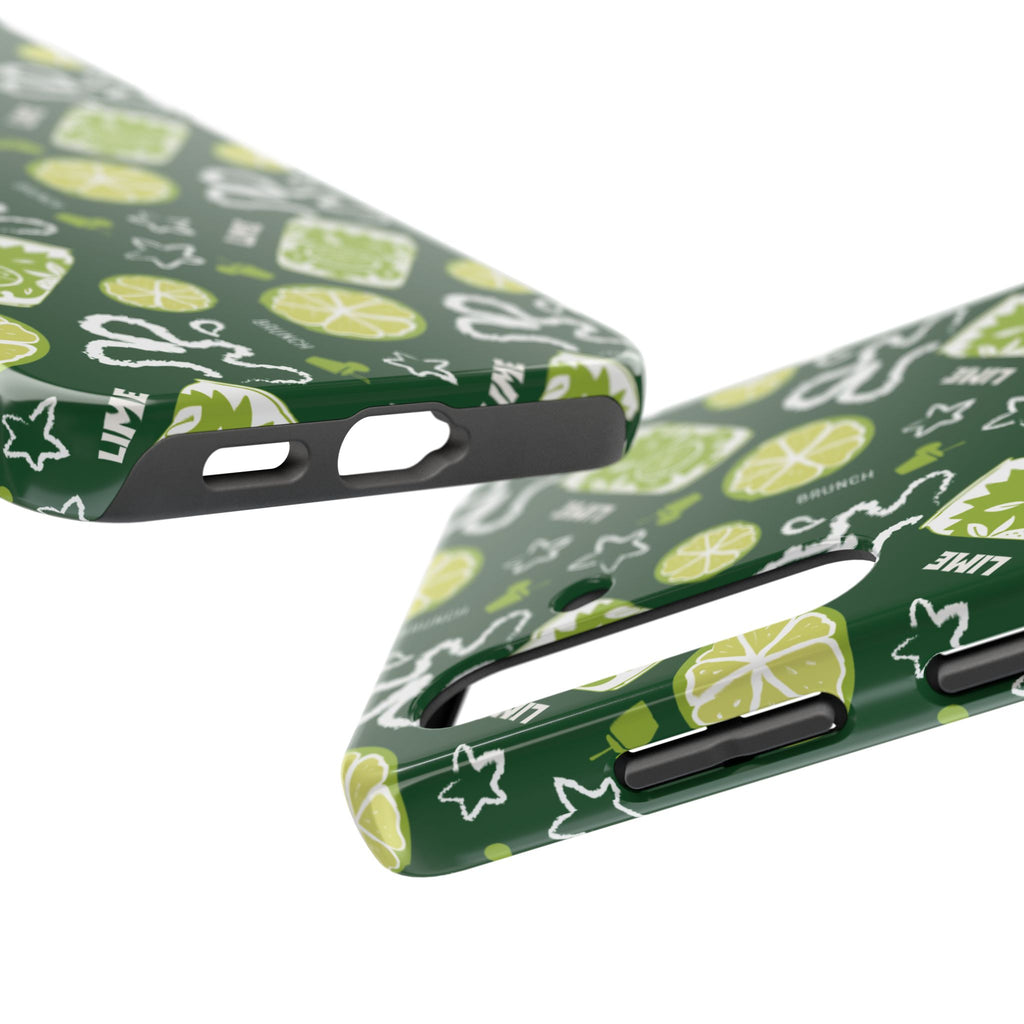 Lime Brunch Fruit Collection Tough Phone Case — Green Aperol Inspired Design