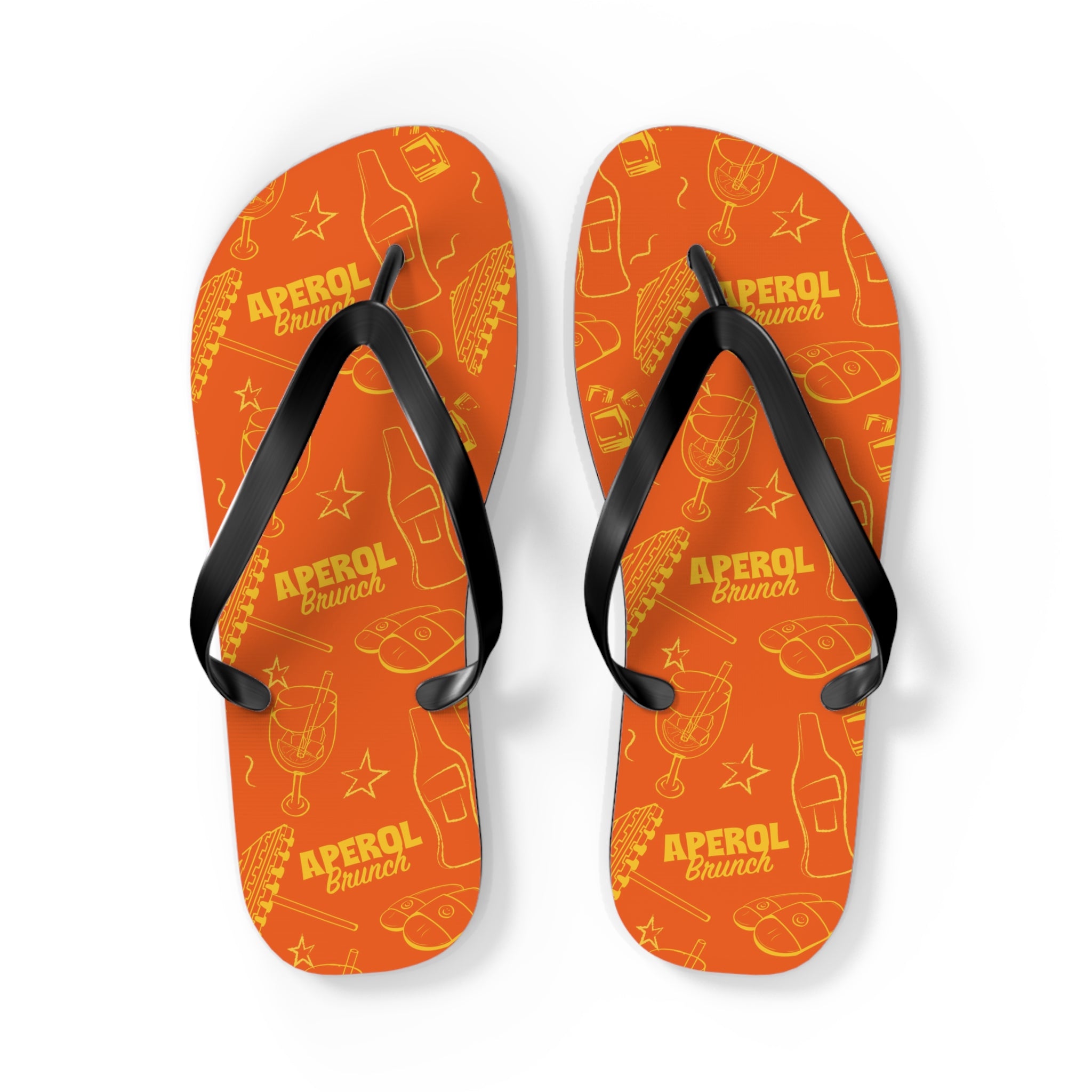 Aperol Brunch Flip Flops – Orange and Yellow Brunch Collection Inspired Design