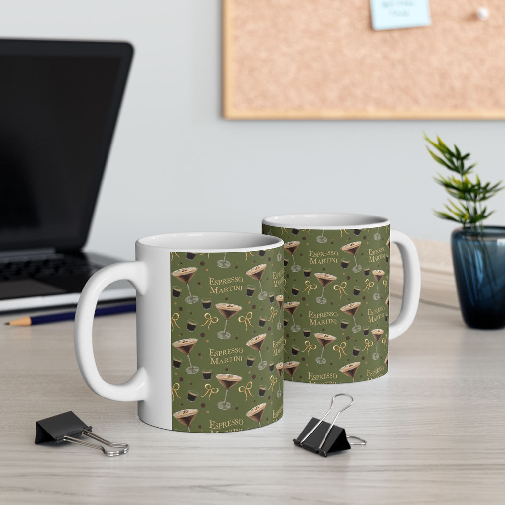 Espresso Martini 11oz Mug — Olive Green Espresso Collection Inspired Design